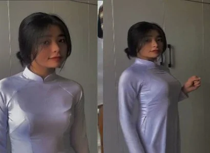 Áo dài mông tròn phê từng cơn